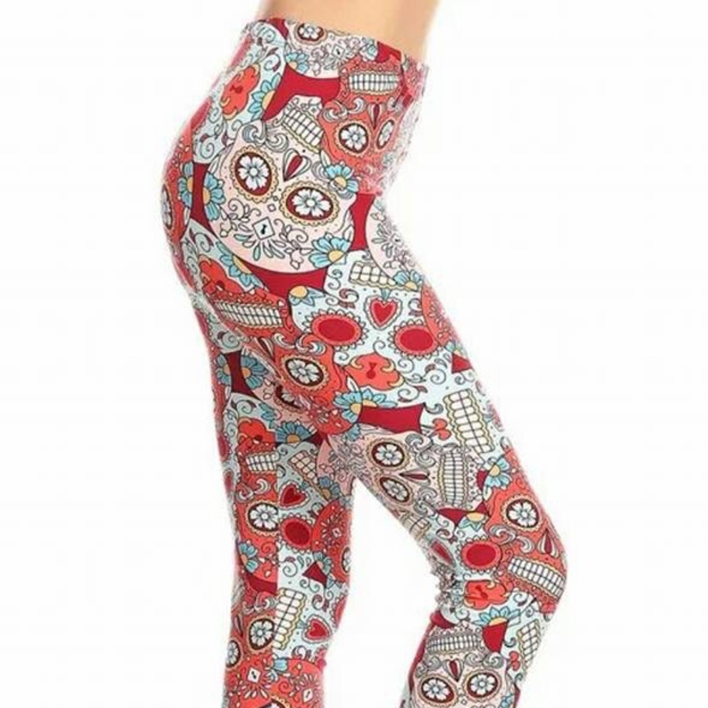 Valentine skull leggings
